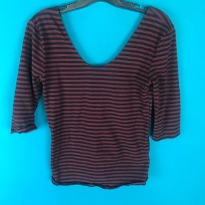 Maroon & black striped shirt